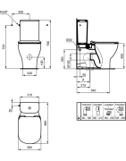 Pastatomas unitazas Ideal Standard Tesi Vario, be bakelio