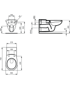 Pakabinamas unitazas Ideal Standard Contour 21, be dangčio