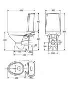 Pastatomas unitazas Ido Glow Rimfree, su dangčiu