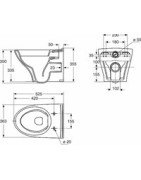 Pakabinamas unitazas Ido Glow Rimfree, be dangčio