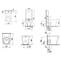 Pastatomas unitazas Laufen Kartell, su CleanCoat danga
