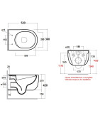 Pakabinamas unitazas Olympia Milady Rimless, baltos spalvos