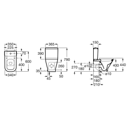 Unitazo bakelis Roca The Gap, apatiniu pajungimu