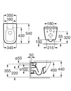 Pakabinamas unitazas Roca The Gap, horizontaliu vandens nuotaku