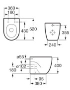 Pastatomas unitazas Roca Meridian, universaliu nuotaku