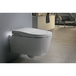 Pakabinamas išmanusis unitazas Roca Inspira, valdomas pulteliu