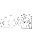 Pastatomas unitazas Sanela SLWN 03, nerūdijančio plieno