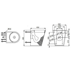 Pastatomas unitazas Sanela SLWN 05, nerūdijančio plieno