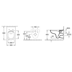 Pakabinamas unitazas Villeroy&Boch O.Novo Rimless, su dangčiu