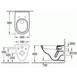 Pakabinamas unitazas Villeroy&Boch O.Novo, su CeramicPlus danga