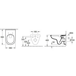Pakabinamas unitazas Villeroy&Boch O.Novo Rimless, su dangčiu