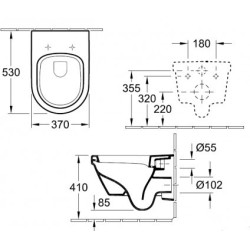 Pakabinamas unitazas Villeroy&Boch Architectura, su dangčiu
