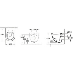 Pakabinamas unitazas Villeroy&Boch Subway Compact, be dangčio