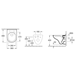 Pakabinamas unitazas Villeroy&Boch O.Novo Compact, su dangčiu