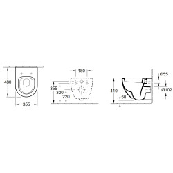 Pakabinamas unitazas Villeroy&Boch Subway Compact, be dangčio