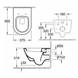 Pakabinamas unitazas Villeroy&Boch Subway 2.0, Star White spalva