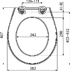 Unitazo sėdynė su dangčiu Alca Plast A60, plastikiniais vyriais