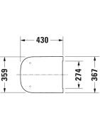 Unitazo sėdynė su dangčiu Duravit Happy D.2, balta