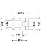 Unitazo sėdynė su dangčiu Duravit Sensowash Slim, balta