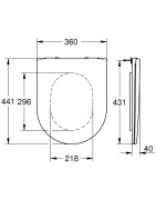 Unitazo sėdynė su dangčiu Grohe Essence, Soft-Close