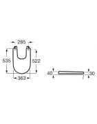 Bidė dangtis Roca Meridian, su metaliniais vyriais, baltas