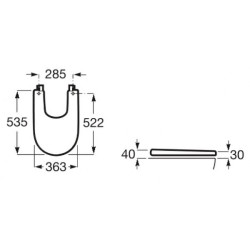 Bidė dangtis Roca Meridian, su metaliniais vyriais, baltas