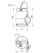 Panardinamas drenažinis siurblys Grundfos Unilift KP 250 A 1