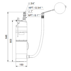 Panardinamas vandens siurblys šuliniams Grundfos SBA 3-45 AW