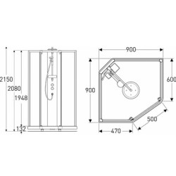 Dušo padėklas Ido Showerama 10-5, baltas, 90x90 cm
