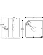 Dušo padėklas Ido Showerama 10-5, kvadratinis, 90x90 cm