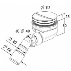 Dušo sifonas Paa Turboflow, baltos spalvos