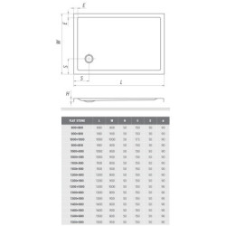 Dušo padėklas Roth Flat Stone Effect, antracito spalvos