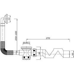 Dušo padėklo sifonas Roth Viki Lux, baltos spalvos