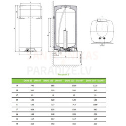 Elektrinis vandens šildytuvas Dražice OKHE 80 SMART