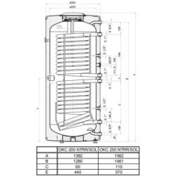 Vandens šildytuvas Dražice OKC 250 NTRR/SOL