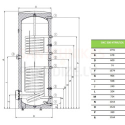 Vandens šildytuvas Dražice OKC 300 NTRR/SOL