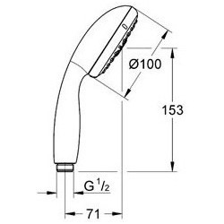 Dušo komplektas Grohe Tempesta 100, 1 srovės