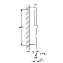 Dušo komplektas Grohe Euphoria Cube Stick, 60 cm