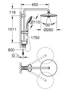 Dušo komplektas Grohe Euphoria 260, be maišytuvo