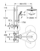 Dušo komplektas Grohe Euphoria 260, su termostatiniu maišytuvu