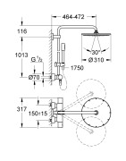 Dušo komplektas Grohe Rainshower 310, su termostatiniu maišytuvu