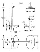 Dušo komplektas Grohe Mono SmartControl 360, termostatinis