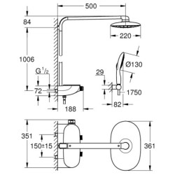 Dušo komplektas Grohe Mono SmartControl 360, termostatinis