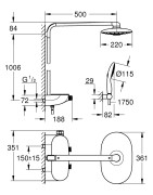 Dušo komplektas Grohe Duo SmartControl 360, termostatinis