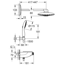 Dušo komplektas Grohe Duo SmartControl 360, termostatinis