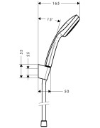Dušo komplektas Hansgrohe Croma 100 Mono, su laikikliu