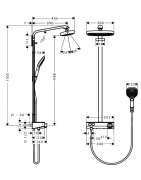 Dušo komplektas Hansgrohe Raindance E Showerpipe 300