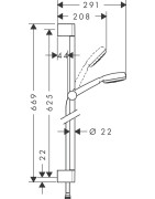 Dušo komplektas Hansgrohe Crometta 100, 0.65 m