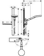 Dušo komplektas Hansgrohe Rainfinity 130, 90 cm