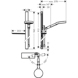 Dušo komplektas Hansgrohe Rainfinity 130, 90 cm